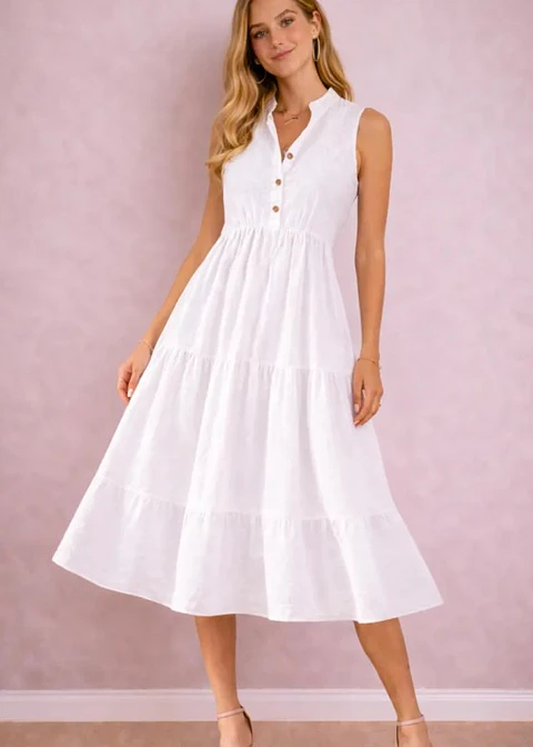 Elodie Dress Pattern, Tiered Dress, Sleeveless Dress Beginner Sewing Pattern