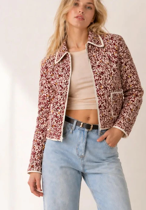 Zip Up Jacket Sewing Pattern for Women, Quilted Jacket Pattern