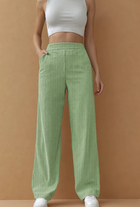 Sewing pattern for straight-leg pants, PDF pattern for high-waisted pants