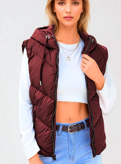 Puffer Vest Pattern, Women Hoodie Puffer Vest Sewing Patterns