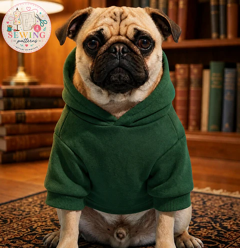  Dog Hoodie Sewing Pattern XXS-5XL, Sewing pattern for dog