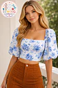 Milkmaid-style blouse Sewing pattern with puff sleeves, XS-XXXL, cottagecore style - thumbnail 1