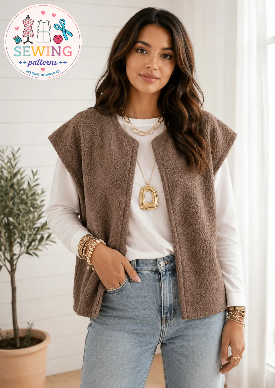 Teddy Vest Sewing Pattern for Women XS-XXXL 1