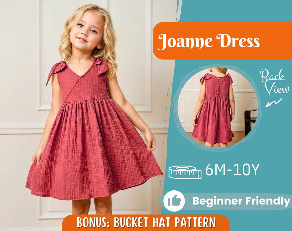 Girls Wrap Dress Sewing Pattern 1