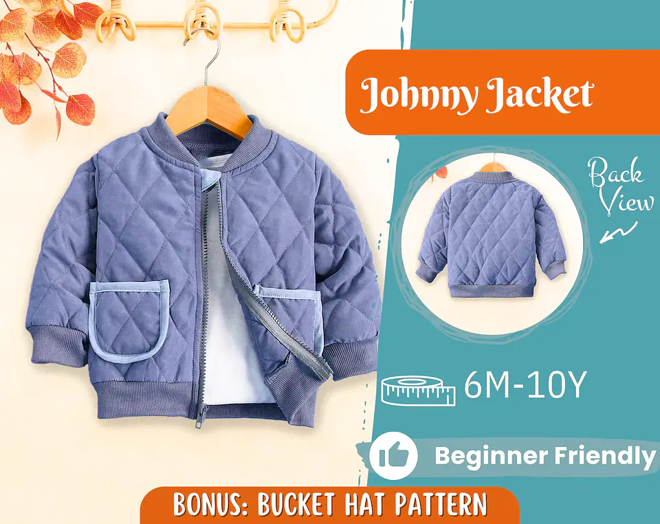 Kids Quilted Bomber Jacket Sewing Pattern 1