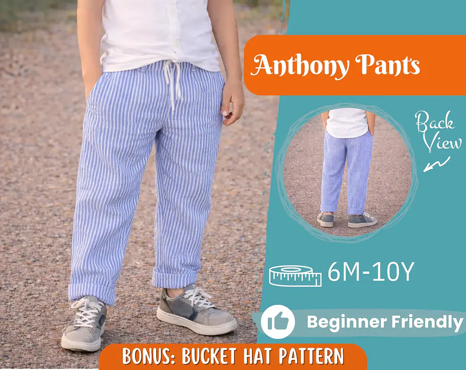 Kids Drawstring Pants Sewing Pattern 1