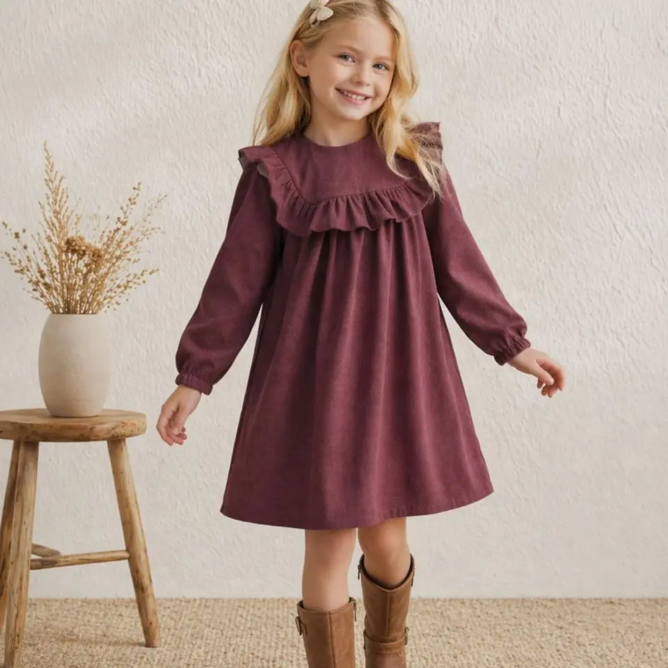 Girls Ruffle Yoke Dress Sewing Pattern 2