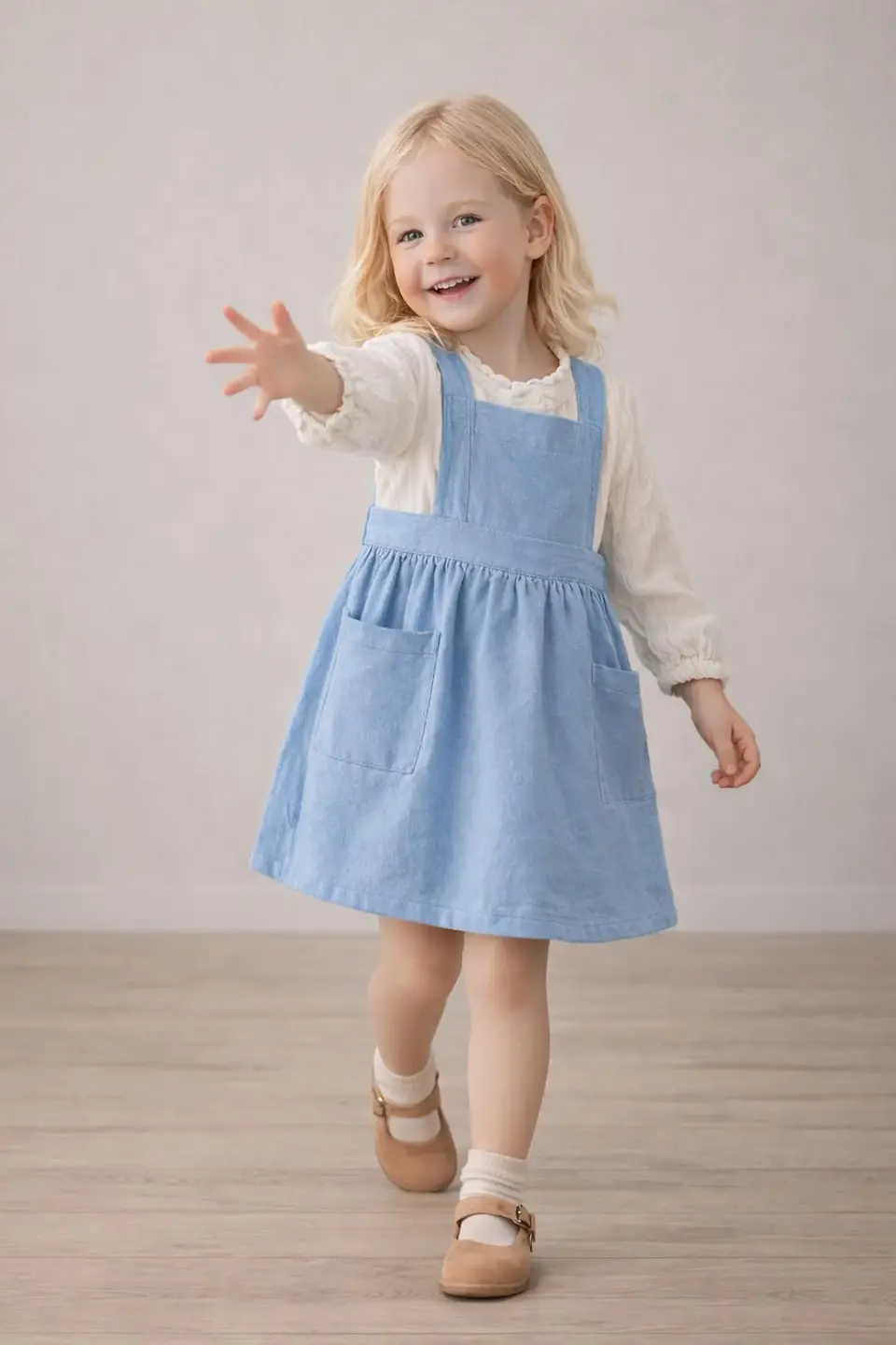 Girls Pinafore Dress Sewing Pattern, Pocket Jumper 4
