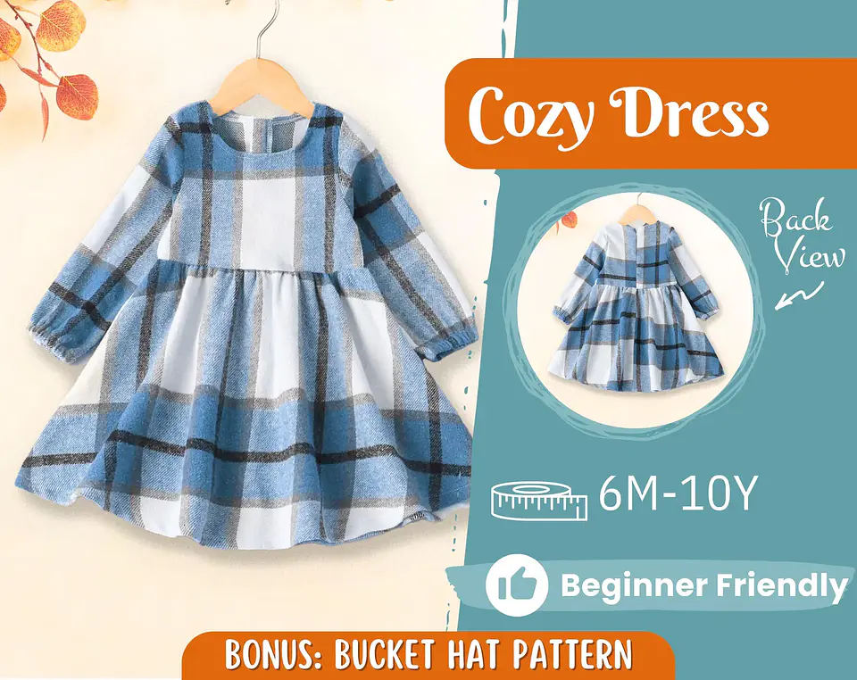 Long Sleeve A-Line Dress Pattern 1