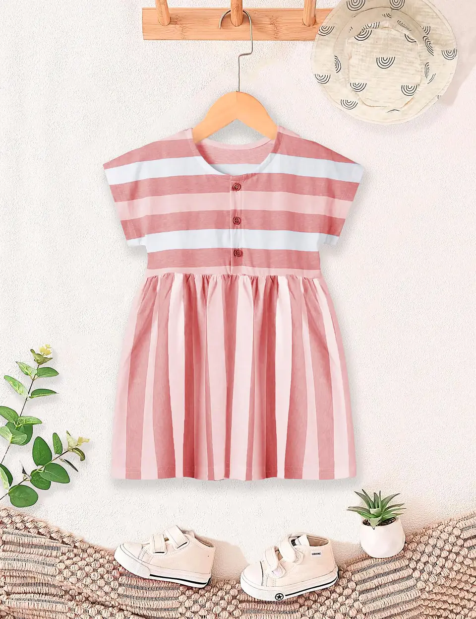 Girls Striped Dress Sewing Pattern 2