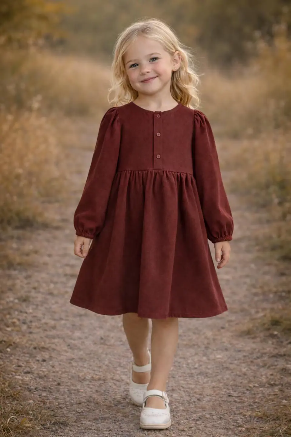 Girls Long Sleeve Dress Sewing Pattern 5