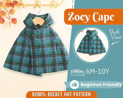 Children's Winter Cloak Sewing Pattern