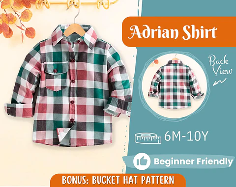 Shirt Sewing Pattern for Kids, Boy's Shirt Pattern, Kids Pattern, PDF Pattern, Beginner Pattern, Sewing Pattern Toddlers, Kids Shirt Pattern