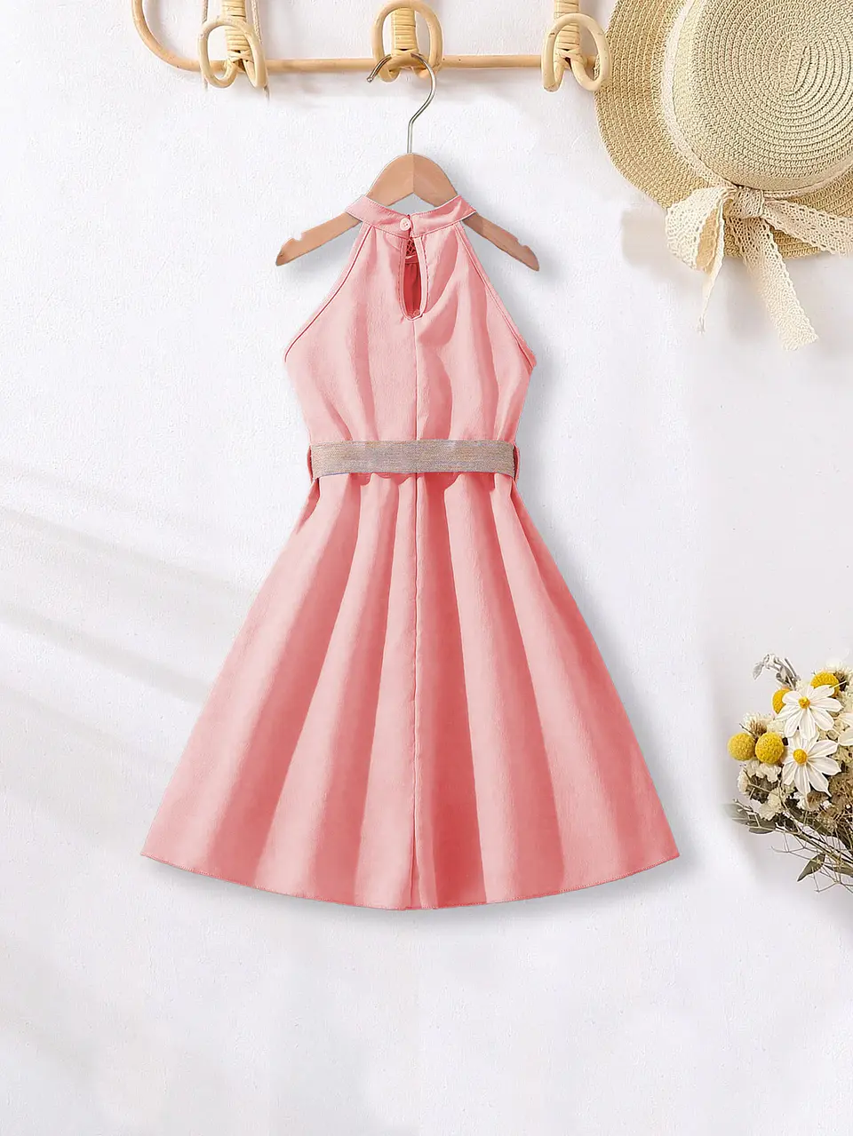Girls Belted Halter Dress Sewing Pattern 3