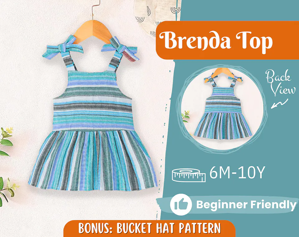 Girls Tie Strap Dress Sewing Pattern 1