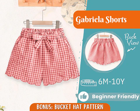 Girls Scallop Hem Shorts Sewing Pattern