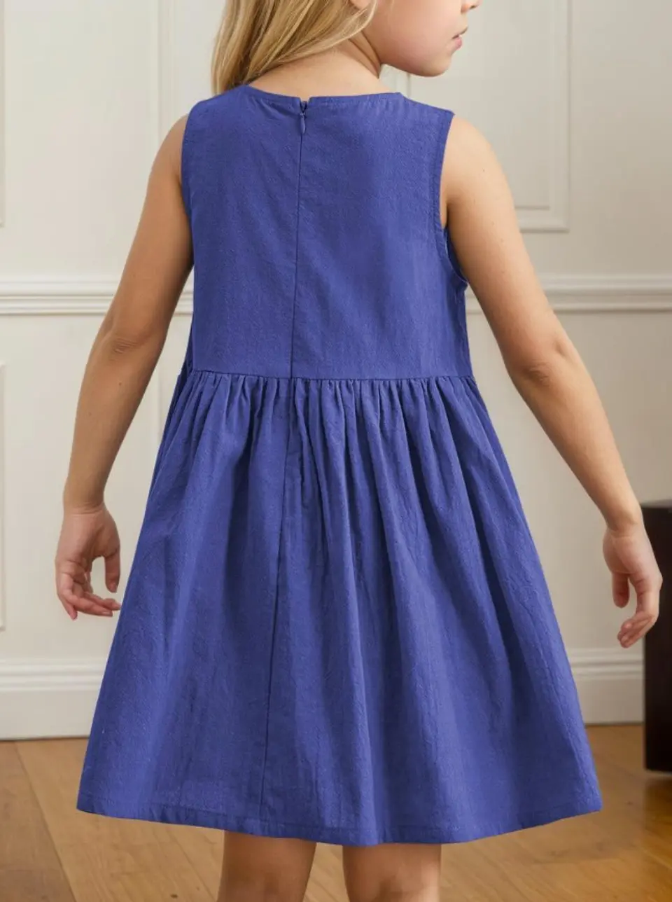 Girls Pocket Sleeveless A-Line Dress Sewing Pattern 3