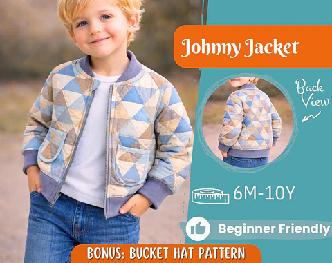 Kids Quilted Bomber Jacket Sewing Pattern