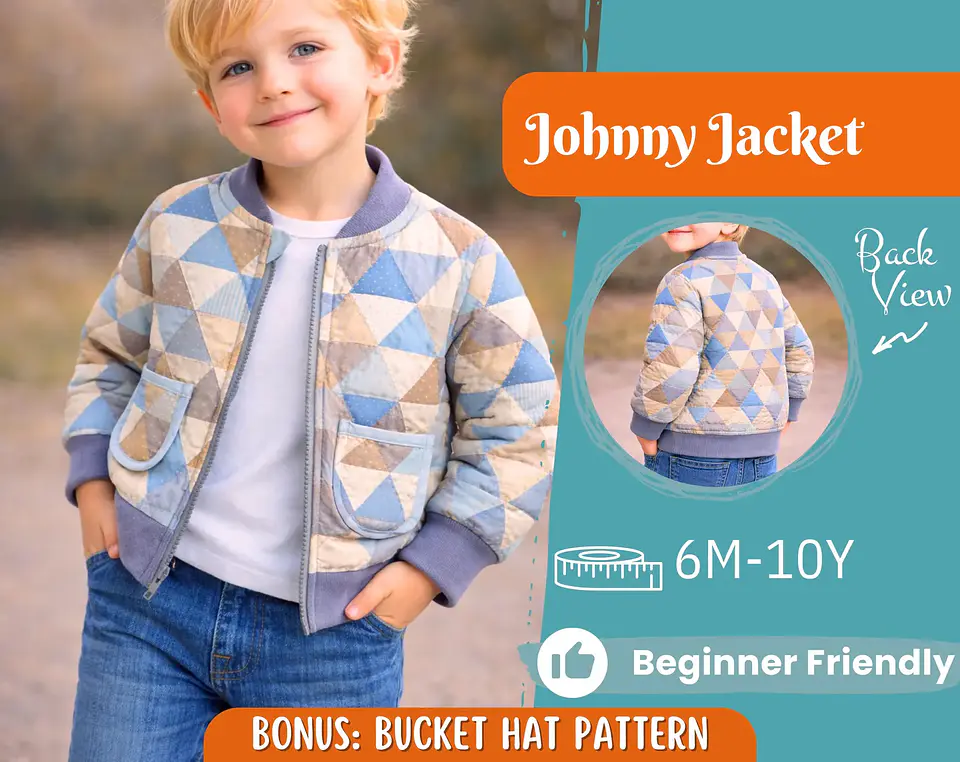 Kids Quilted Bomber Jacket Sewing Pattern 1