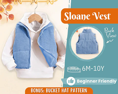 Kids Puffer Vest Sewing Pattern