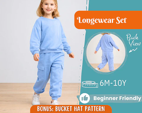 Kids Sweatshirt & Cargo Joggers Sewing Pattern
