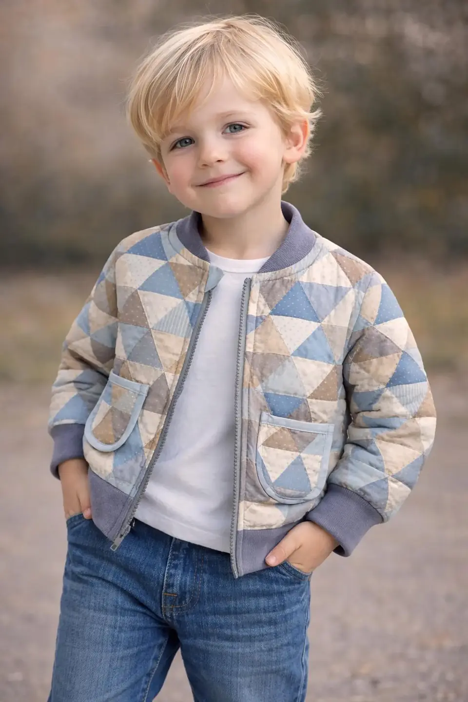 Kids Quilted Bomber Jacket Sewing Pattern 3