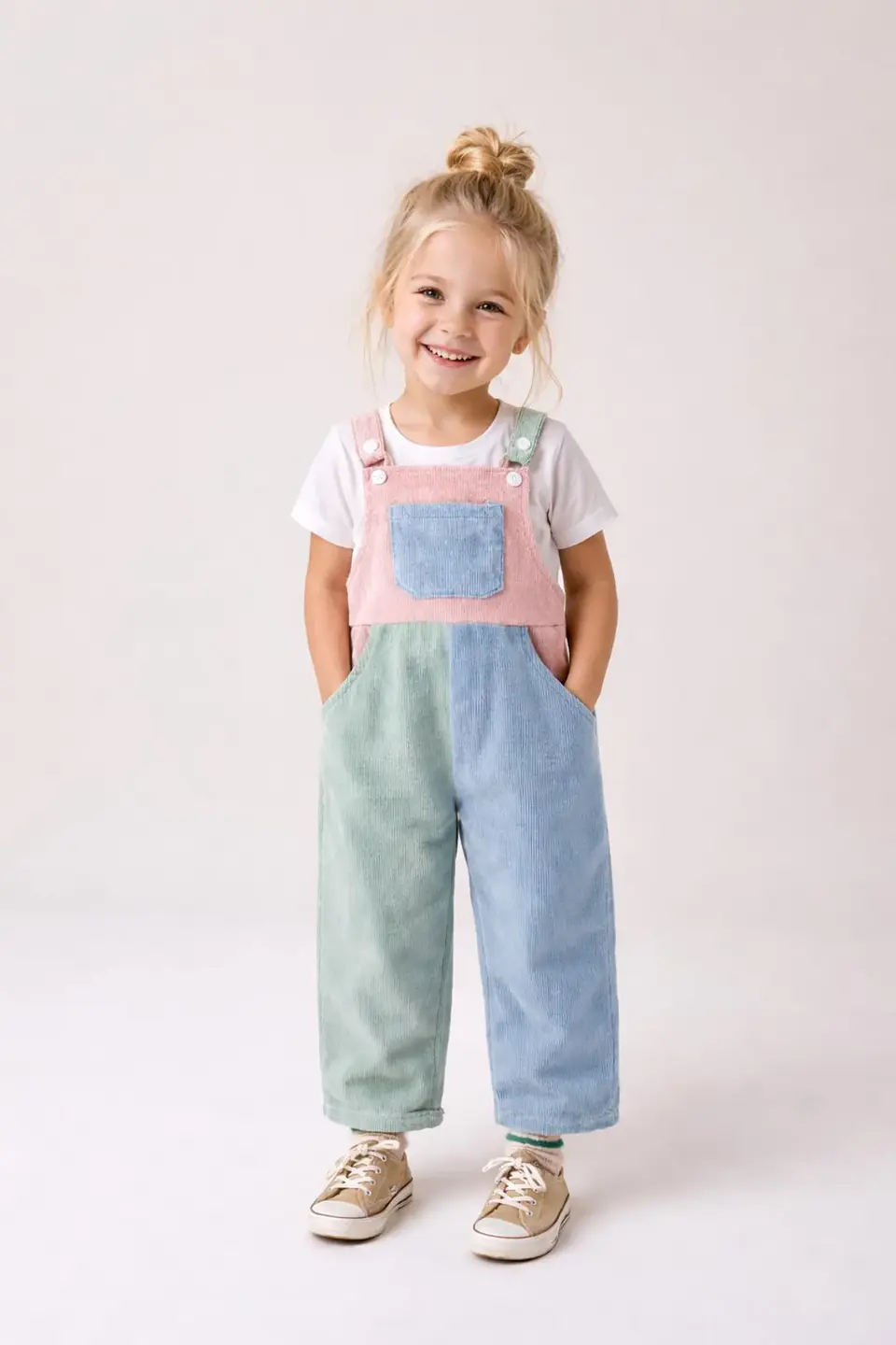 Kids Color Block Overalls Sewing Pattern 2