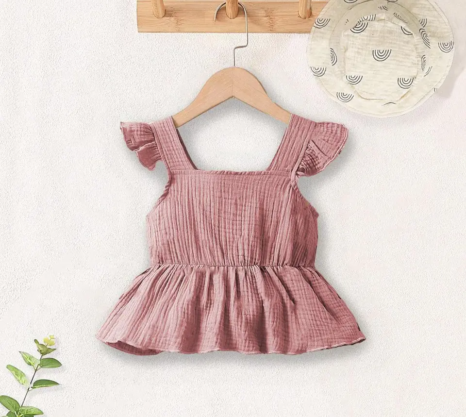 Girls Flutter Sleeve Peplum Top Sewing Pattern 2