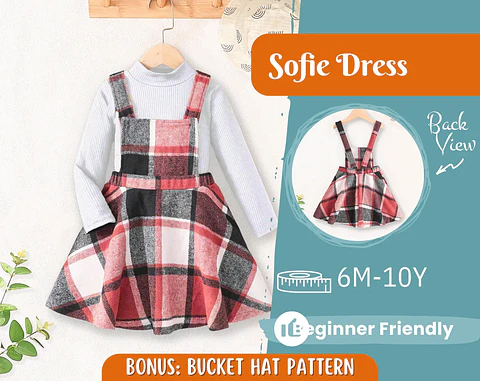 Girls Jumper, Pinafore Dress Sewing Pattern| 