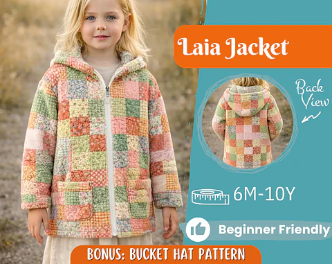 Kids Hooded Patchwork Jacket Sewing Pattern