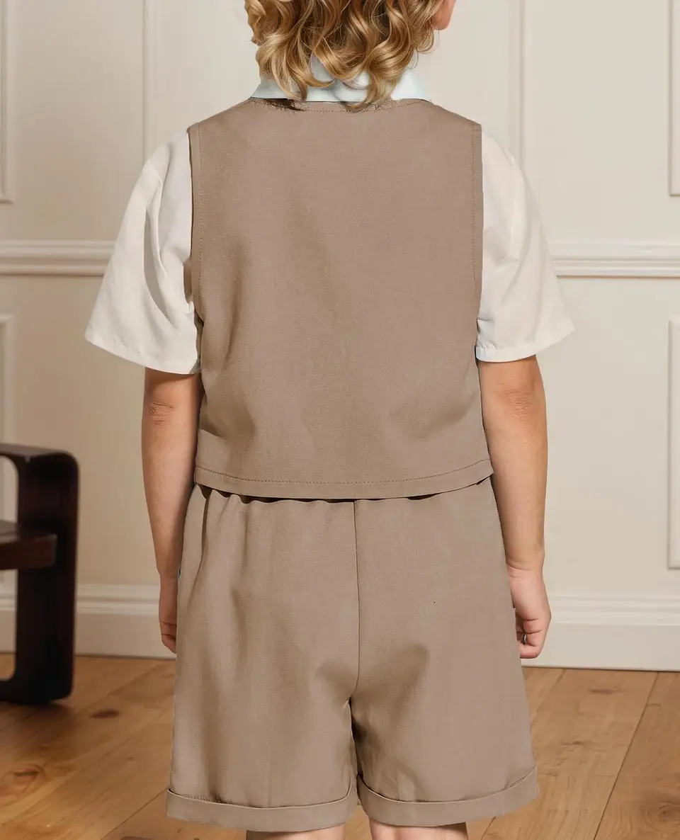 Kids Button Front Vest Sewing Pattern 3