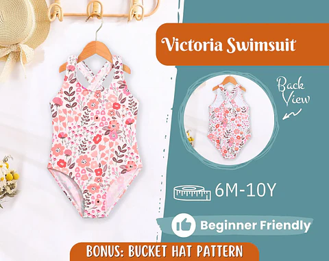 Girls One-Piece Swimsuit Sewing Pattern