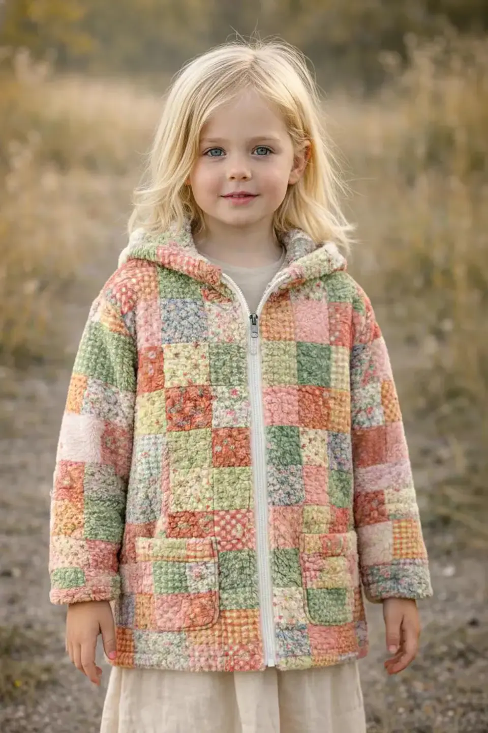 Kids Hooded Patchwork Jacket Sewing Pattern 5