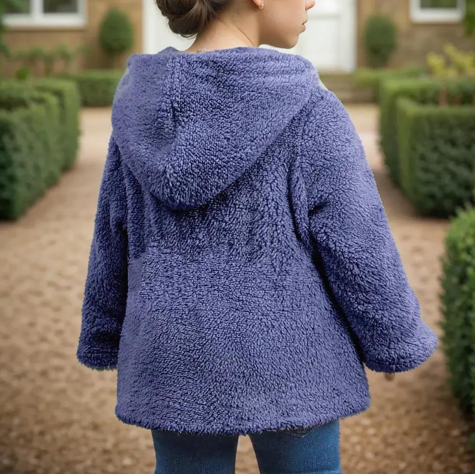 Kids Teddy Fleece Hooded Jacket Sewing Pattern 3
