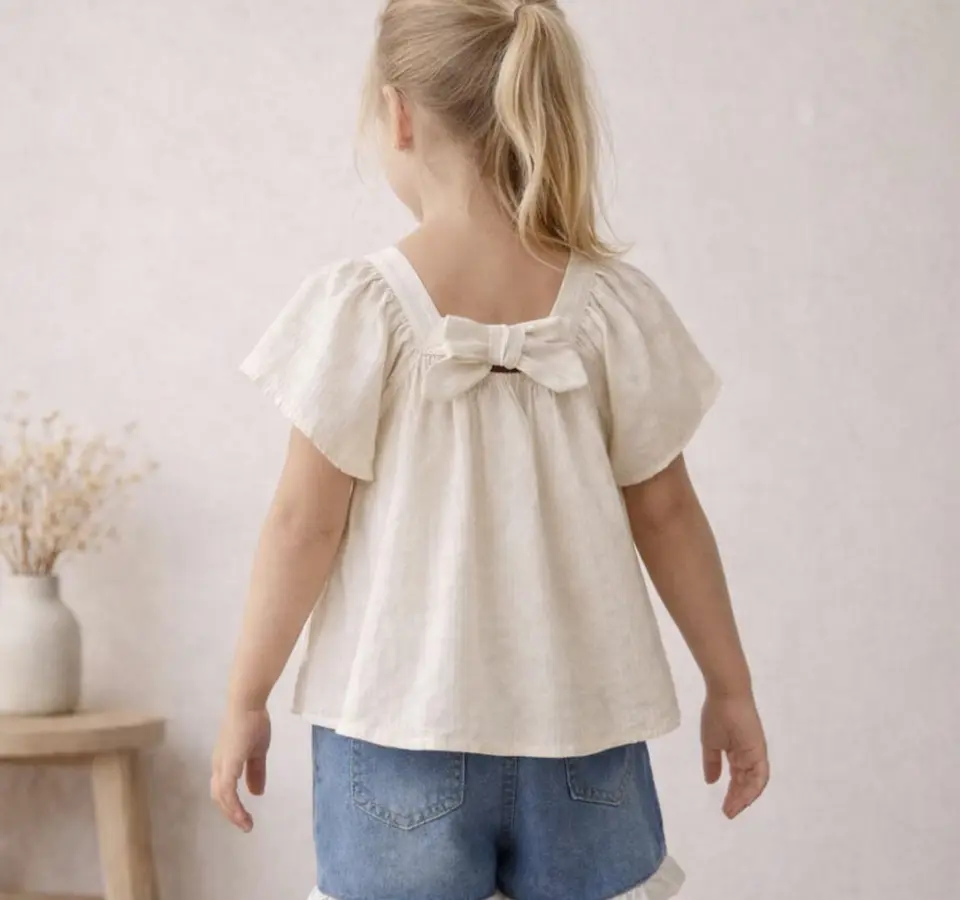 Girls Bow Back Blouse Sewing Pattern 2