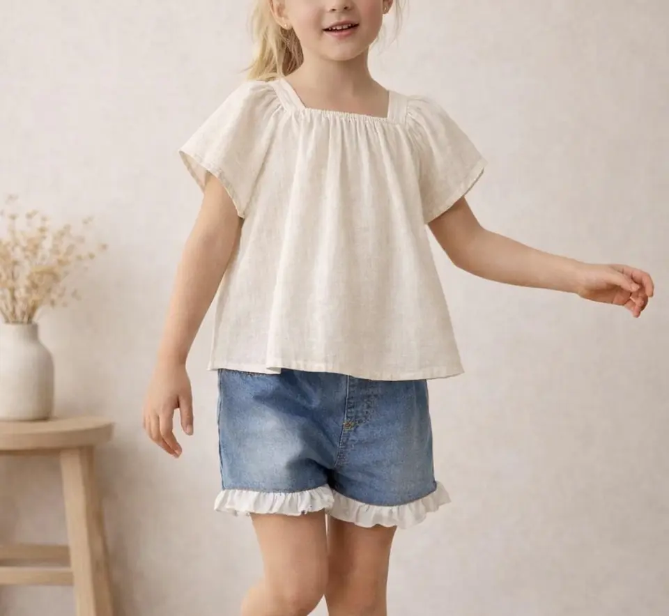 Girls Bow Back Blouse Sewing Pattern 3
