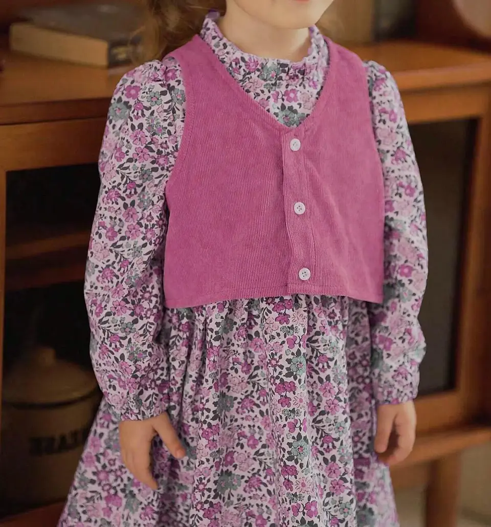 Girls Button Front Vest Sewing Pattern 3