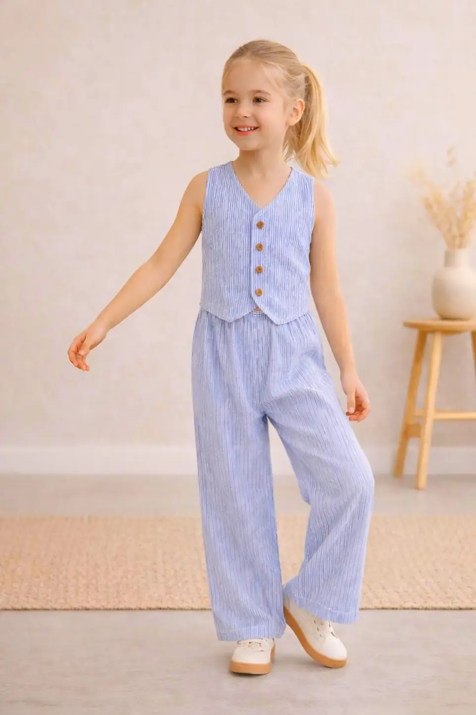 Girls Vest & Wide Leg Pants Sewing Pattern PDF 3
