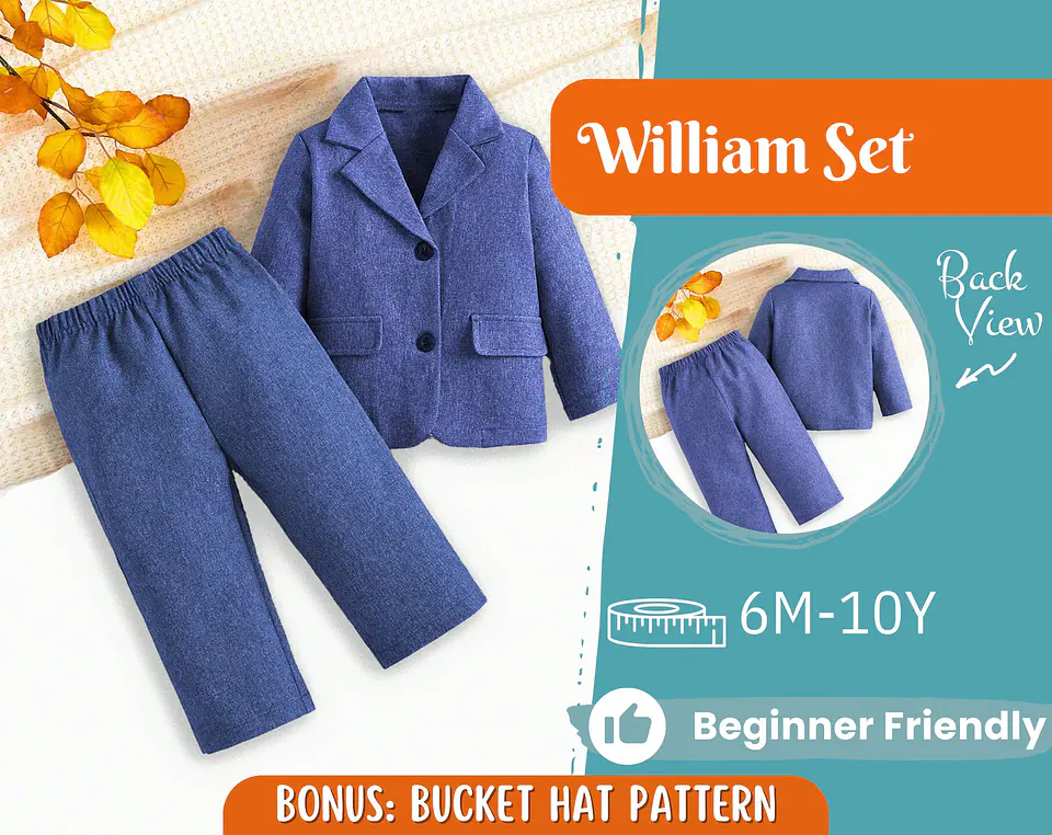 Kids Blazer and Pants Sewing Pattern 1