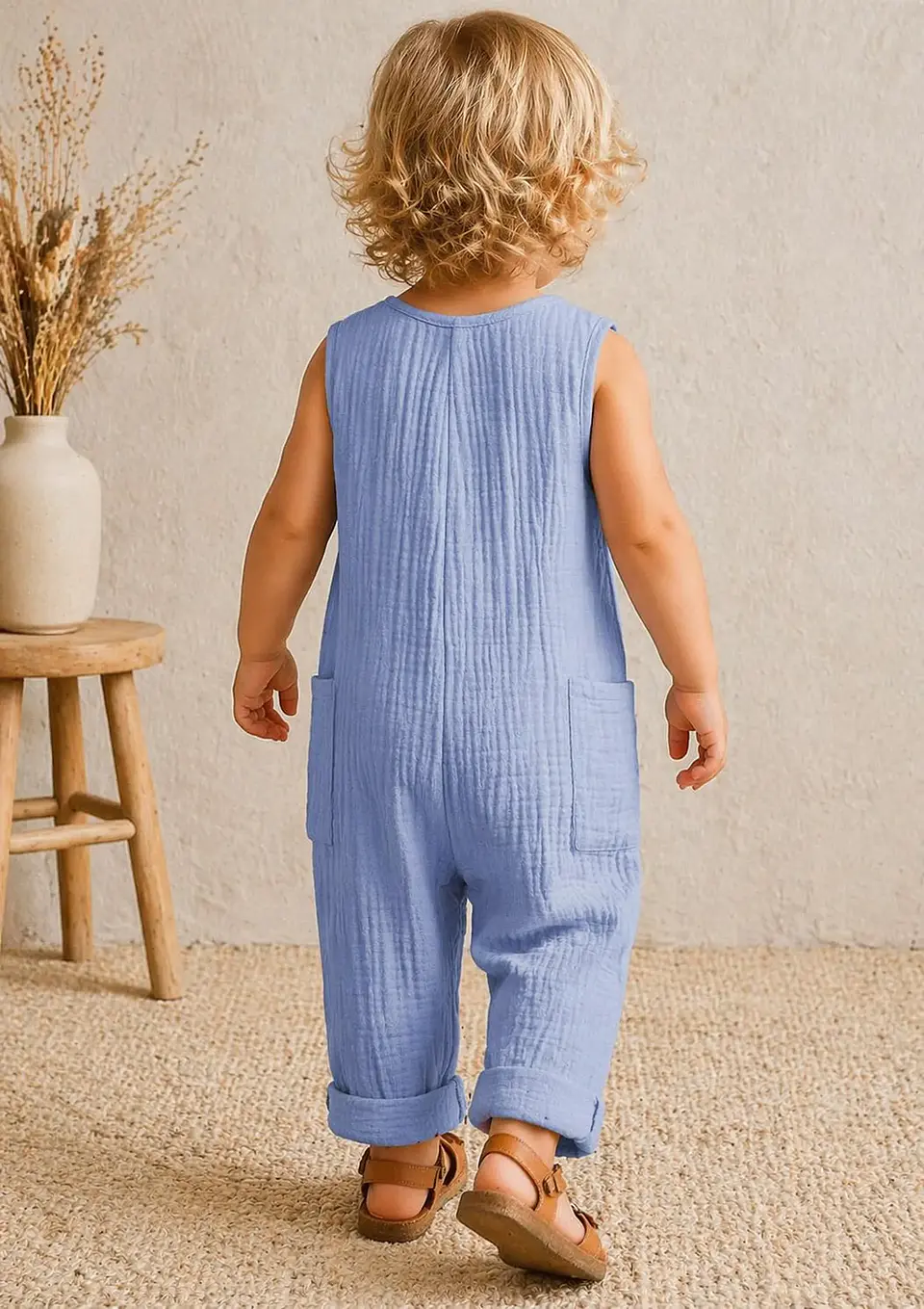 Kids Button Front Romper Sewing Pattern 4