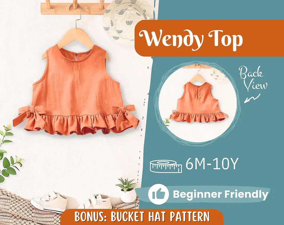 Girls Peplum Top Sewing Pattern 1