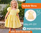 Square Neck Dress Girls Puff Sleeve Tiered Dress Sewing Pattern - thumbnail 1