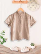 Short Sleeve Button-Up Shirt Mandarin Collar Sewing Pattern - thumbnail 3