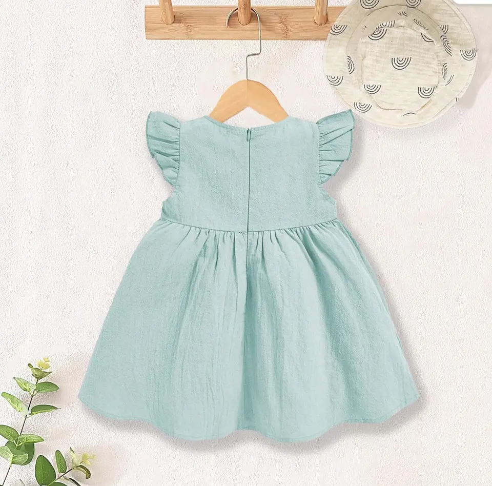 Girls Flutter Sleeve Dress Sewing Pattern 3
