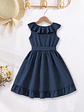 Girls Dress with Ruffle Trim along the Neckline and Skirt Sewing Pattern - thumbnail 3