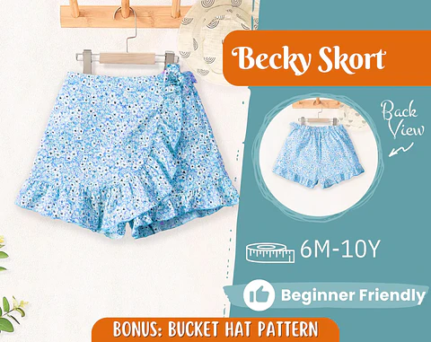 Girls Ruffle Skort Sewing Pattern