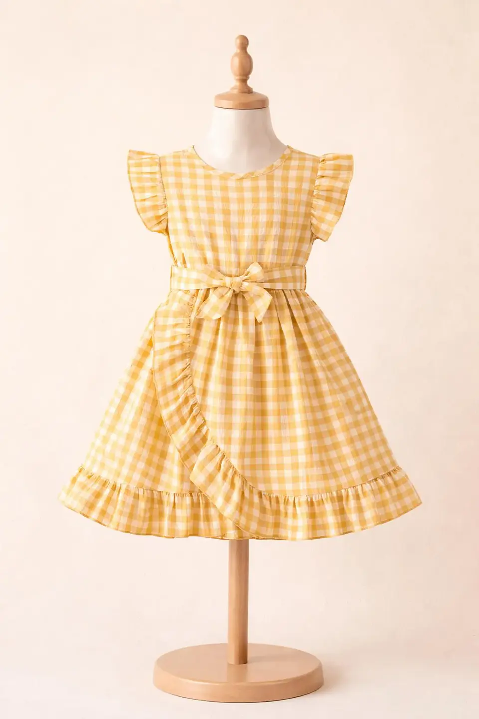 Girls Ruffle Wrap classic round neckline Dress Sewing Pattern 2