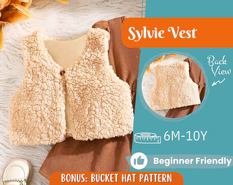 Kids Teddy Fleece Vest Sewing Pattern