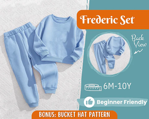 Kids Sweatshirt and Jogger Set Sewing Pattern