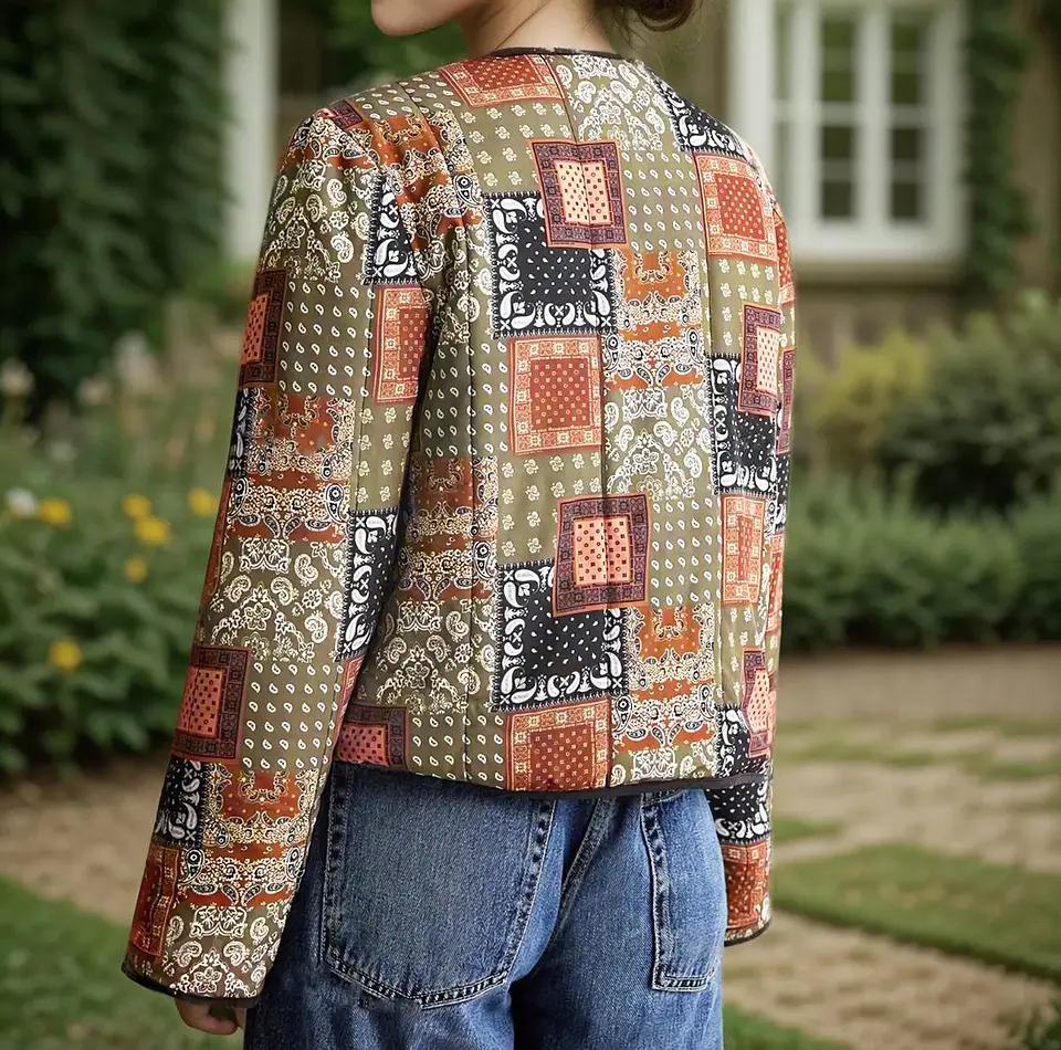 Quilted tie-front closure Jacket Sewing Pattern 3